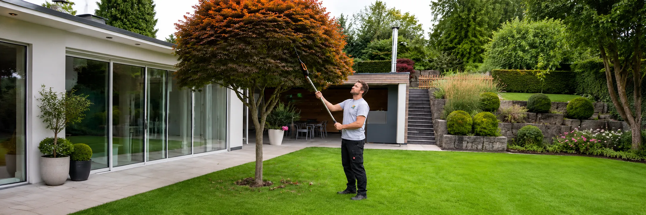 Mitarbeiter von Fehr Garten- und Landschaftsbau bei der Arbeit